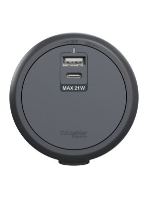 SCHNEIDER EASY 21W Type A+C USB 模組 (夜幕黑)