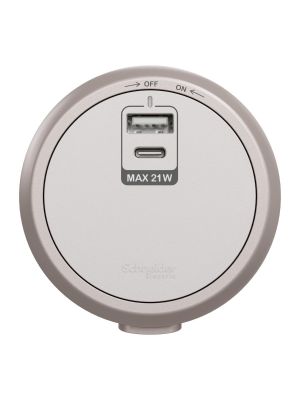 SCHNEIDER EASY 21W Type A+C USB 模組 (星辰啡)