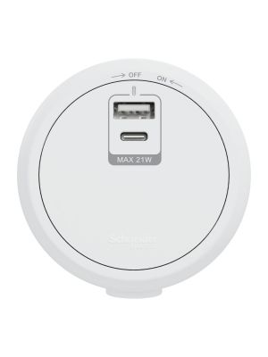 SCHNEIDER EASY 21W Type A+C USB 模組 (月影白)